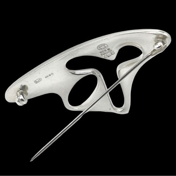 Georg Jensen Sterling Silver “Amoeba”Modernist Brooch by Henning Koppel - Picture 3 of 6